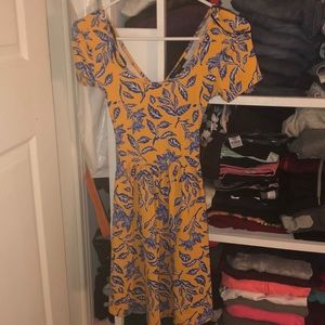 Yellow and blue floral dress